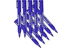 Q-Connect Marker permanentny, niebieski (10 sztuk)