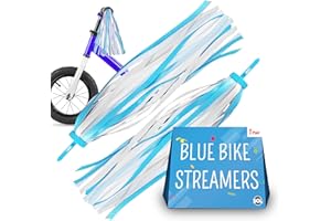 SOL 1 Pair Blue Bike Streamers, Micro Scooter Accessories, Bike Tassels For Girls & Boys, Kids Bike Accessories Kids Girls Boys, Unicorn Scooter Accessories Girls Bike Accessories Handlebar Ribbons