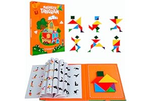 ALPESU KIDS – Magnetisches Tangram für Kinder ab 3 Jahren – Lernspielzeug im Buchformat mit 7 magnetischen Teilen – Tragbares Puzzle – Ideal für Reisen – Kreatives und pädagogisches Geschenk