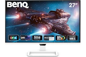 BenQ EW270Q 27-inch (68.58 cm) 2K QHD IPS Gaming Monitor | USB-C (65W) | HDMI |HDRi| 1200:1 Contrast Ratio| 90% P3 Gamut| 350 Nits| Speakers (5W x 2)| AMD FreeSync Premium| Game Color Mode, White