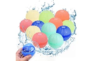 AEYAKA Återanvändbara silikonvattenbomber 12-pack, självstängande snabbfyllningsvattenbollar utan magneter, återanvändbart vattenleksaker för pool, strand, trädgård och sommarfester