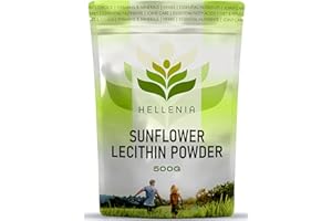 Sunflower Lecithin Powder 500g | Premium Quality, Suitable for Vegans, Non-GMO, Gluten Free | GMP Certified Product - 500g Lecithin Powder - Made for Hellenia Healthfoods