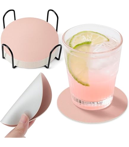 Dessous De Verres En Feutre Sous-Verres Ronds Antidérapant Et Absorbant Table Cuisine Coaster Set Avec Boîte De Rangement Pour Boissons, Tasses, Mugs, Verres Lot De 16 (Gris Foncé