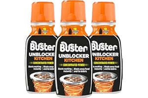 Buster Kitchen Plughole Unblocker 150g, Pack of 3 - Kitchen Drains & Sinks Unblocker, Blasts Fat & Food Debris – Fast Acting Plughole Unclogger, Clears Blockages & Slow-Draining Water
