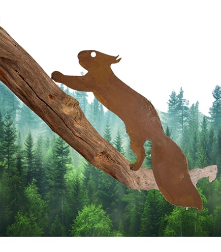 Targa Decorativa In Metallo Arrugginito Per Esterno – Sagoma Uccellini Sul Nido – Stile Rustico