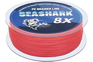 Seashark Lenza da pesca intrecciata di colore non sbiadisce mai 8 fili super forte PE linea da pesca resistente all'abrasione filo da pesca Zero Stretch eccellente trazione liscia colori multipli da 2,7 kg a 36,3 kg