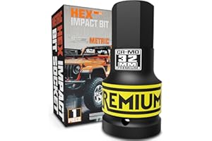 KIRXST 1" Drive Impact Hex Bit Socket, H32 (32 mm) Allen Key Socket, Premium CR-MO Steel Bits, for Car Maintenance