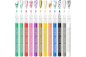 DACHIY 12 Penne Per Nail Art Punta, DIY Nail Art Graffiti, Manicure Strumenti Bellezza Adorna Regalo Per Halloween Natale