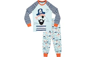 Harry Bear Pijamas de Manga Larga para niños Piratas Ajuste Ceñido