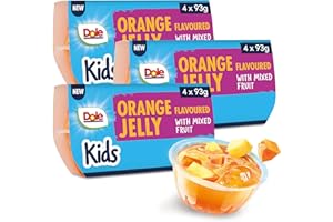 Dole Orange Jelly with Mixed Fruit 3 x 4 Pack, Healthy Snack for Kids Made with Fresh Fruit, No Added Sugar Fruit Bowls, Perfect for Breakfast or Dessert