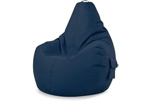 ‎GREEN BEAN Green Bean Sitzsack mit Rückenlehne 80x70x90cm - Gaming Chair mit 230L Füllung Kuschelig Weich Waschbar - Bean Bag Bodenkissen Lounge Chair Sitzhocker Relax-Sessel Gamer Gamingstuhl Dunkelblau