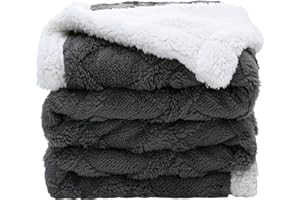 ‎AMO NENES Decke Sofa Kuscheldecke 100x150cm Sofadecke Kleine Doppelgesicht Extra Weich, Flauschige Fleecedecke Bettdecke, Wohndecke kuscheldecken Lammdecke Gestreifte, Sofa Bett Überwurfdecke Warme Dunkelgrau