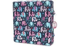 ZICAC Booster Seat Owl Printed Harness Cushion Dismountable Kid Baby Seat Highten Pad Travel Storage Chair Toddler Infant Dining Chair (Deep Blue)