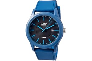 Lorus Męski analogowy zegarek kwarcowy z silikonową bransoletką RX305AX9, niebieski, Einheitsgröße, Pasek