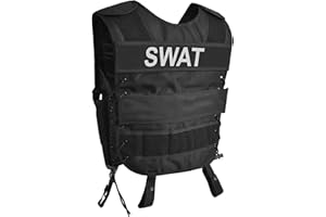 normani Taktische SWAT Weste mit Pistolenholster und abnehmbarem Schriftzug auf dem Rücken