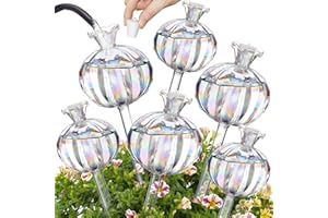 NiHome 6 Stück Kaktusförmige Bewässerungskugeln, Automatische Bewässerungssystem, Glas-Wasserspender für Topfpflanzen, Perfekt für Pflanzenbewässerung im Urlaub (3 Große + 3 Medium)