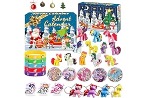 YCAAEO Calendario Avvento Pony 2025, Calendario dell'Avvento My Pony con 29 Pony Giocattolo, Calendario Avvento Christmas, Regali a Sorpresa per fan e Collezionisti