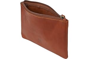 Wildery® Banktasche zur Geld Aufbewahrung I Dokumententasche A5 in Echt Leder I Geldtransporttasche mit Reißverschluss I Schminktasche klein /#WI708 Beige