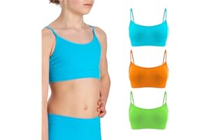 Risalti Top Niña Microfibra 3 Pz - Tops Niña, Ropa Niña, Sujetador Niña, Camiseta Tirantes Niña, Top Crop, Top Deportivo Niña, Ropa De Niña Sin Costuras, Brazaletes de Regalo - Made In Italy