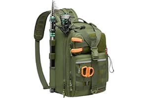 Bassdash Zaino da Pesca Convertibile con Portacanne, Pacchetto Tattico Regolabile e Resistente all'acqua per la Conservazione Degli Attrezzi da Pesca FP07