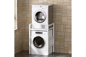 MSFE Regał nad pralką, stojak na suszarkę z regulacją wysokości, regał magazynowy nad pralką, nośność 350 kg, do pralki i suszarki, 73 x 64 x 110 cm