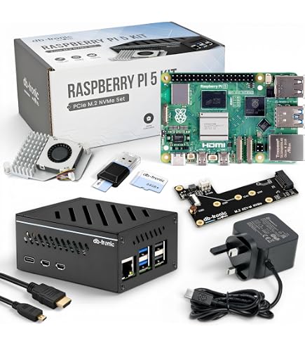 PiiKit Starter Kit Voor Raspberry Pi 5 – Server Edition Met 4 GB, 32 GB SD-kaart, 27 W Voeding, Active Cooler En Bumper