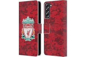 Head Case Designs Officially Licensed Liverpool Football Club Home Red Crest Digital Camouflage Leather Book Wallet Case Cover Compatible With Samsung Galaxy S21 FE 5G