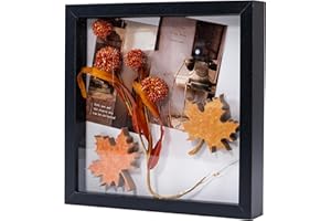 ‎MUZILIFE Muzilife 3D Bilderrahmen mit Echtglas 20x20 cm Holz, Tiefer Objektrahmen zum Befüllen für Wandbehang oder Desktop, Shadow Box Frame als Geschenk für Familie Freunde usw. (Schwarz, 20x20cm)