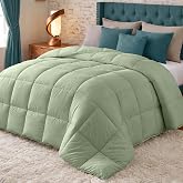 Utopia Bedding Warm Duvet for 80/90 Bed, 15 x 220 cm, Sage Green | 370 g/m&sup2; Premium Fluffy Filling That Provides Warmth, Cozy