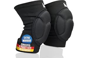 LAUTER SCHUTZ ® 3-ZONE Ginocchiere - traspiranti, elastiche, morbide - con imbottitura a 3 zone per protezione e libertà di movimento per pallamano, pallavolo, mountain bike e altro ancora (XL)