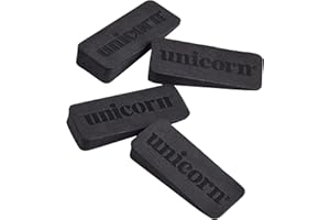 Unicorn Dartboard Wall Wedges | Secure Board During Play to Eliminate Wobble | Lightweight but Tough Rubber-Like EVA Polymer | Black with Logostyle Design | 4 Per Pack