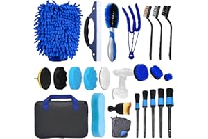 Putentfun Car Cleaning Kit 24Pcs,Car Detaling Kit,Professional Car Detailing Brush,Car Cleaning Products for Dirty Rim Washing, Interior, Exterior, Leather, Dashboard, Vents