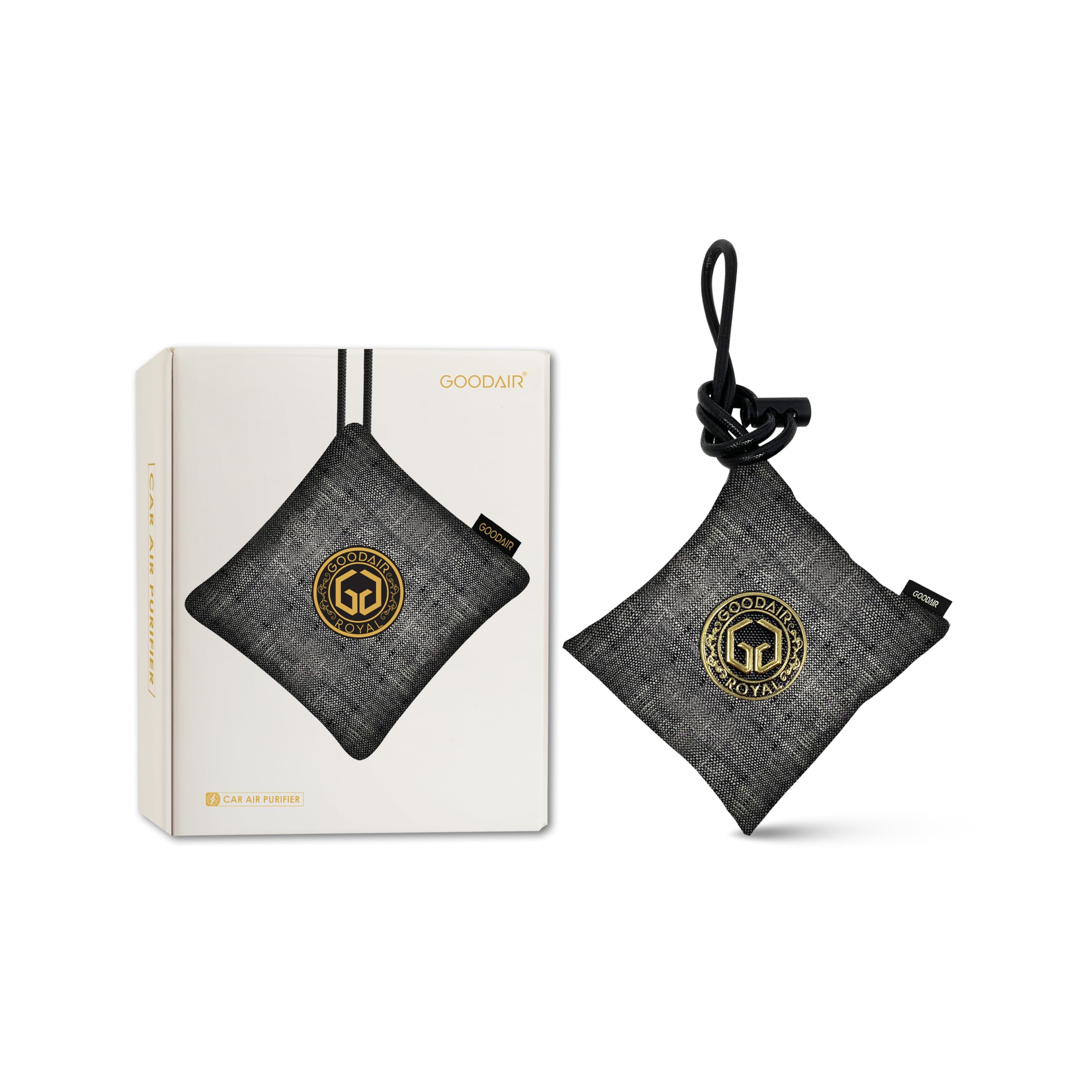 GOODAIR Royal Premium Impregnated Activated_Carbon Car Air Purifier | Non-electric | Elegant Silver