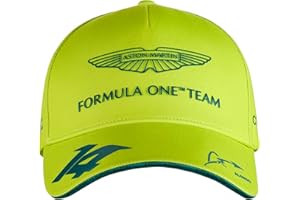 ASTON MARTIN FORMULA ONE TEAM Aston Martin F1 Team - Gorra deportiva, producto oficial de Fórmula 1, Fernando Alonso, color verde lima, unisex, ajustable, lime green, Talla única