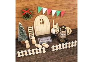 Wodovia Porta Lutin de Navidad, Super Idee, Puerta de Lutin de Navidad, Accesorio para árbol de Navidad, etc. Mini Adornos de Muebles de jardín