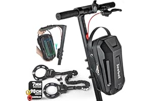 ‎JEEBEL Jeebel 3/4/5L E Scooter Tasche & 90cm 7mm Handschellenschloss, Große Kapazität Lenkertasche mit Schnellverschluss-Montage, Fahrrad Schloss mit Schlüssel, Für Elektroroller, Fahrrad（4,5 L + Schloss）