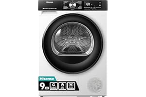 Hisense DH3S902BW3, 9KG, Kondensation mit Wärmepumpe, 16 Programme, ConnectLife, TwinAir, Weiß, EEK C