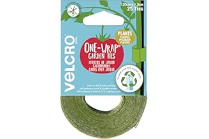 Velcro Marque | Attaches de Jardin | Rouleau Prédécoupé Multi-Usages | Les Accessoires de Jardin Parfaits, Rangement et Organiseur de Câbles | Vert | 1,2 cm x 20 cm | 25 Attaches Prédécoupées