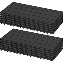 Modulare Naturstein Klickfliesen 30x30 Cm – 11 Stück/Packung (≈1m²) Schwarz – Wetterfest Für Terrasse & Outdoor