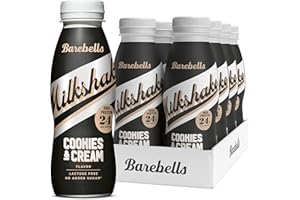 ‎BAREBELLS Barebells Cremiger Eiweiss Shake – Zuckerarm, 24 Gramm Protein pro Flasche, Laktosefrei – Cookies & Cream Milkshake, 8 x 330ml