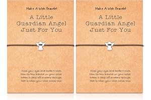 Fiada 2 Pezzi Braccialetti con Angelo Custode Bracciale Portafortuna in Argento con Ciondolo di Angelo per Donne Ragazze Familiare Migliore Amico Gioielli di Angelo Regalo per Compleanno Commemorativo