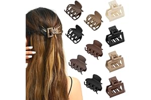 PETGLIMMER 10 Pezzi 3 Stili Fermagli per Capelli a Doppia Fila, 4 cm Antiscivolo Fermagli Pinze per Capelli Donna Medie Opachi Artigli Clip a Doppio, Pinze Ciappo Mollettone Antiscivolo per Donne Ragazze