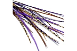 ONE FINE DAY FEATHERS Extensions De Cheveux En Vraies Plumes + anneaux/boucle - Purple Auburn (5 plumes)