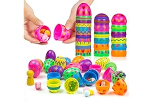 Wodasi Surtido de Huevos de Pascua 36 uds, Huevos de Plastico, 12 Estilo Coloridos Huevos de Pascua Vacíos, Huevos de Colores Hechos de Plástico Rellenar de Dulces