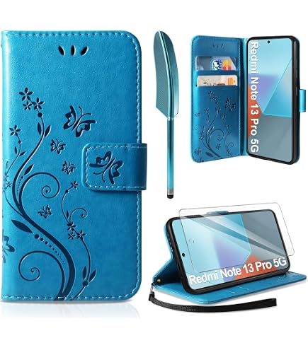 Leder Flip Case Für Xiaomi Redmi Note 13 Pro 5G – Mit Magnetverschluss, 3 Kartenfächern, Ständerfunktion, Beige