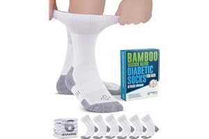Doctor's Select Viscose Bamboo Ankle Diabetic Socks for Women and Men - 6 Pairs | Super Soft, Non Binding, Loose Wide Top