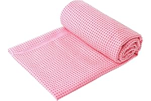 Fangehong Yogamattenauflage rutschfest mit Noppen für Pilates, Yogamatten Handtücher Groß mit Tasche für Bikram, Travel