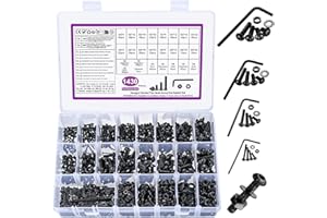 BATENGKEJI 1430 STK M2 M3 M4 M5 Schrauben Set, Schwarze Innensechskantschrauben Muttern Set mit Unterlegscheiben Set, Gewindeschrauben mit Muttern, Linsenkopfschrauben und Muttern, Fahrrad Schrauben Set