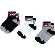Levi's Jungen Socken 3er-Pack – Batwing Mid Cut, Lässige Alltagssocken