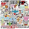 100Pcs Fitness Inspirational Slogan Stickers, Cute Gymnastics Stickers for Water Bottle Laptop Bumper Car Bike Guitar, Vinyl Waterproof Colorful Workout Decal Pack for Kids Teens Boys and Girls